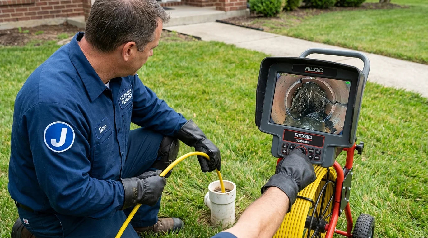 Sewer camera inspection being performed by Johns Plumbing LLC in Sandusky